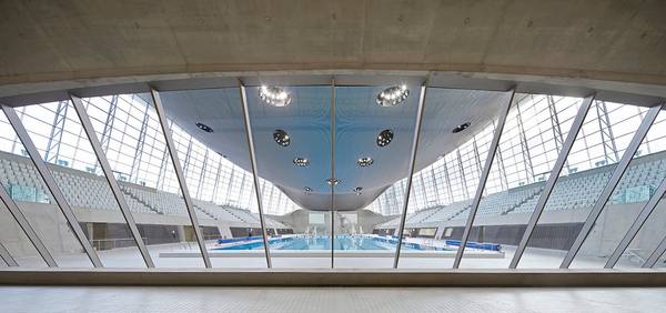 seele made an external and internal façade for the Aquatics Centre, as well as the Lobby and sliding doors.