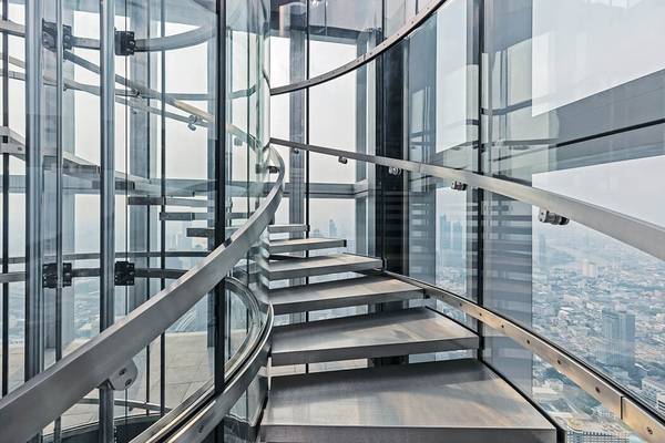 2 glass cylinder from façade specialist seele for MahaNakhon in Bangkok