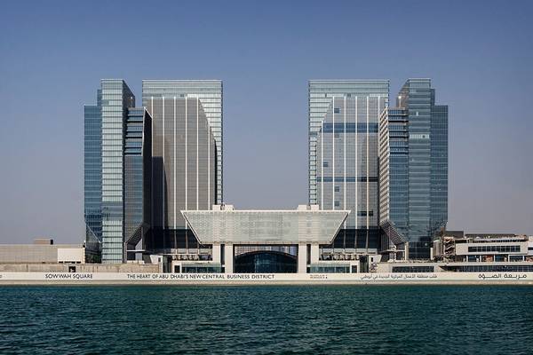Four office Towers frame the stock exchange building in the middle with the 12,000sqm glass façade.