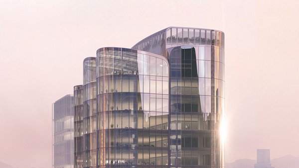 Stahl-Glas-, Ganzglaskonstruktionen und Elementfassaden im Tower Top Bereich von The Henderson in Hongkong