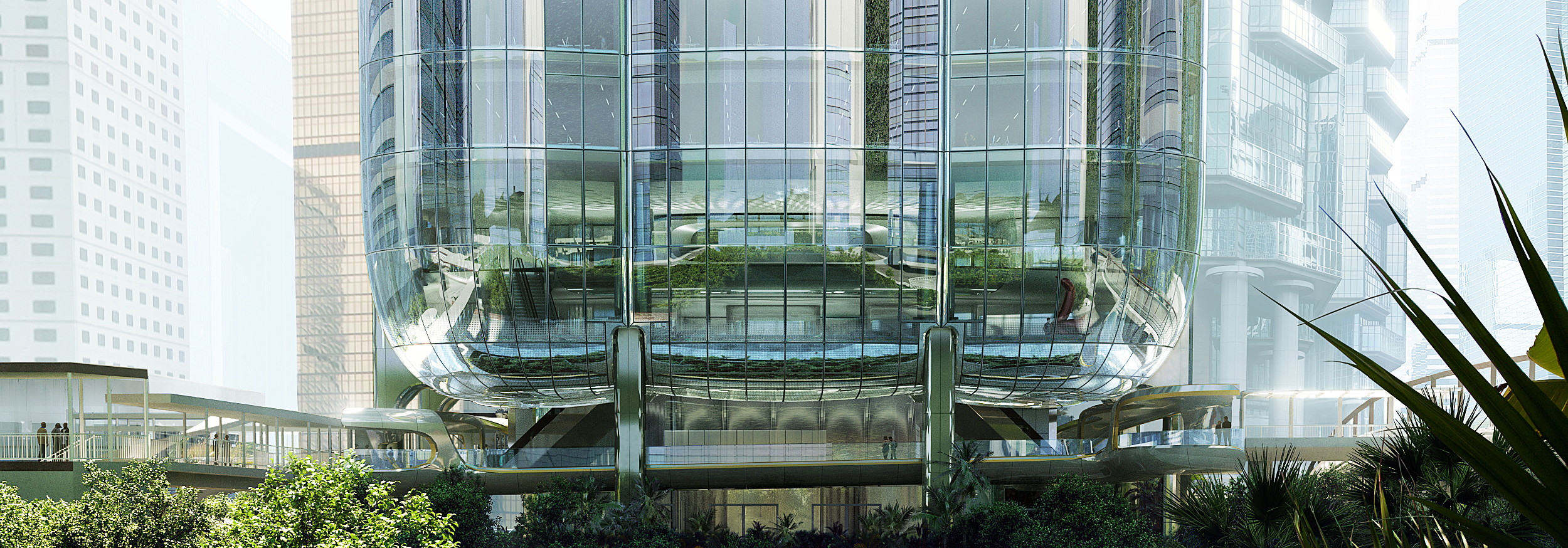 Fassadenbauspezialist seele realisierte die Podiumsfassaden für The Henderson in Hongkong.