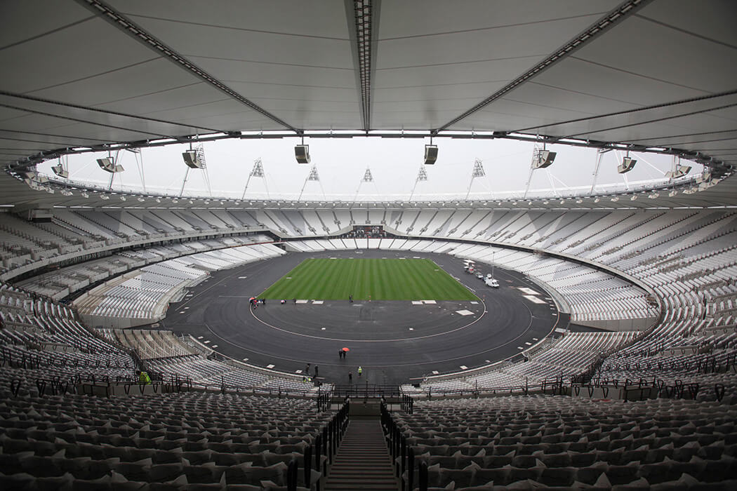 Insgesamt wurden für das Dach des Olympiastadions in London 112 Membranfelder verbaut.