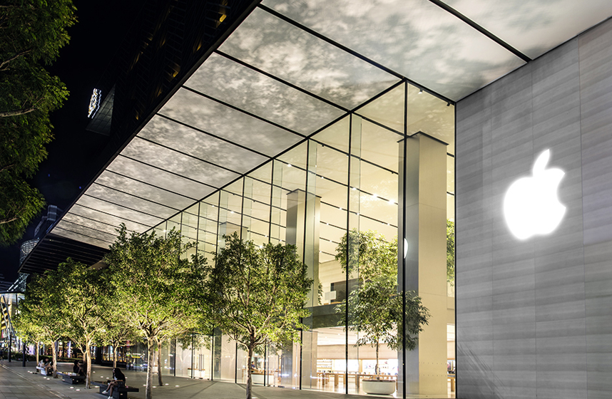 Apple Retail Store Knightsbridge, Singapur, Ganzglas-Fassade von se-austria.